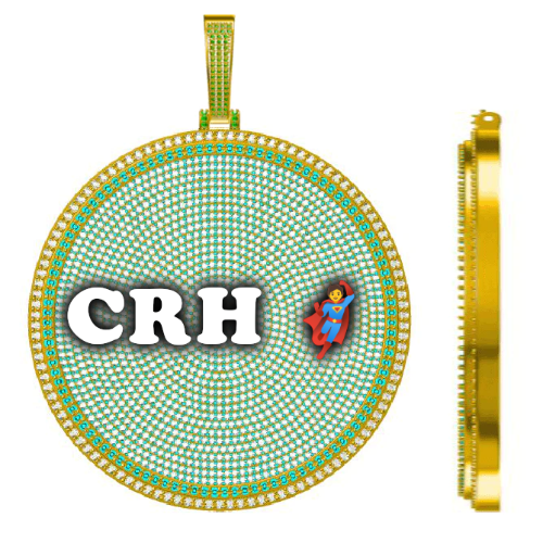CUSTOM LETTER NECKLACE 3D BIG DISC