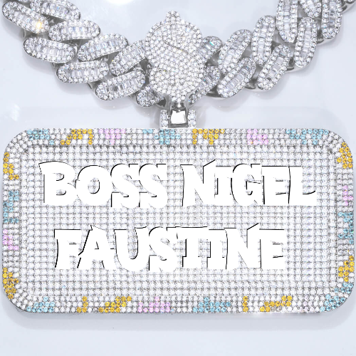 CUSTOM LETTER NECKLACE 3D COLORFUL SQUARE