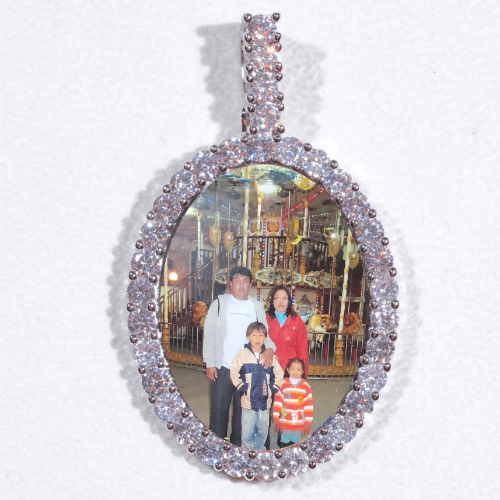 Large 3D Oval Custom Picture Pendant