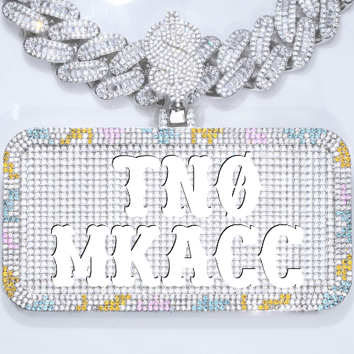 CUSTOM LETTER NECKLACE 3D COLORFUL SQUARE