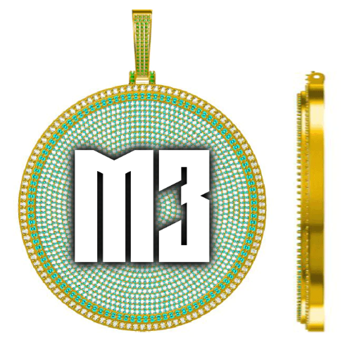 CUSTOM LETTER NECKLACE 3D BIG DISC
