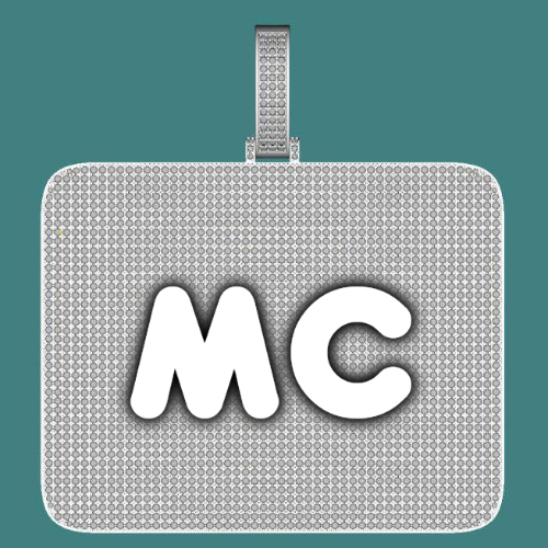 CUSTOM LETTER NECKLACE 3D BIG SQUARE
