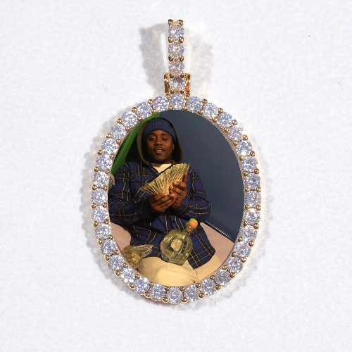 3D Oval Custom Picture Pendant