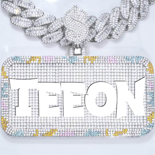 CUSTOM LETTER NECKLACE 3D COLORFUL SQUARE