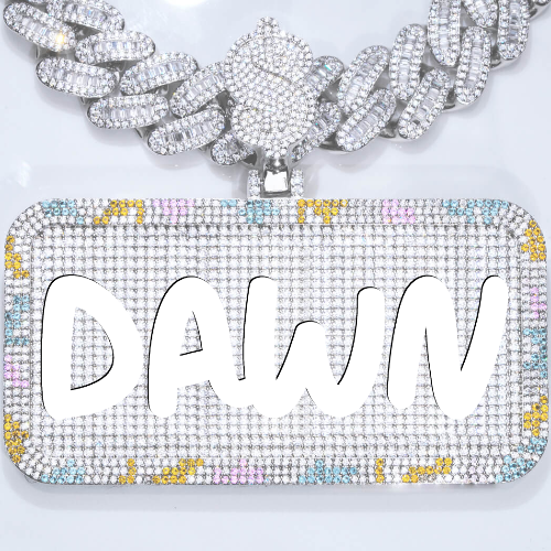 CUSTOM LETTER NECKLACE 3D COLORFUL SQUARE