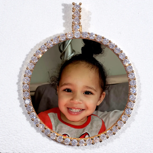 LARGE 3D CIRCLE CUSTOM PICTURE PENDANT