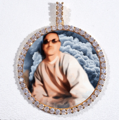 LARGE 3D CIRCLE CUSTOM PICTURE PENDANT
