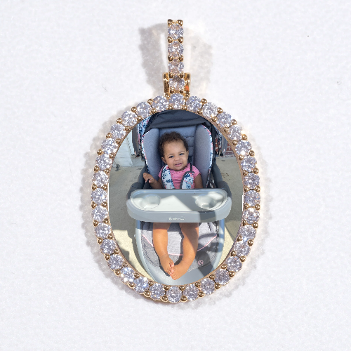 3D Oval Custom Picture Pendant