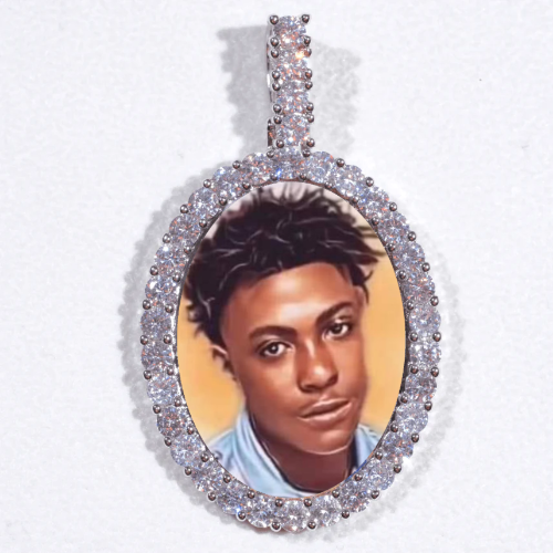 Large 3D Oval Custom Picture Pendant