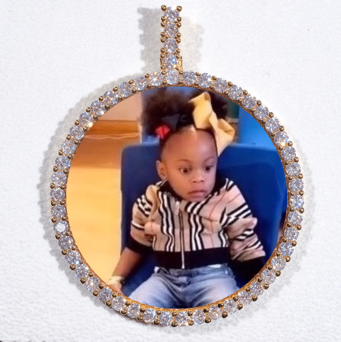 LARGE 3D CIRCLE CUSTOM PICTURE PENDANT