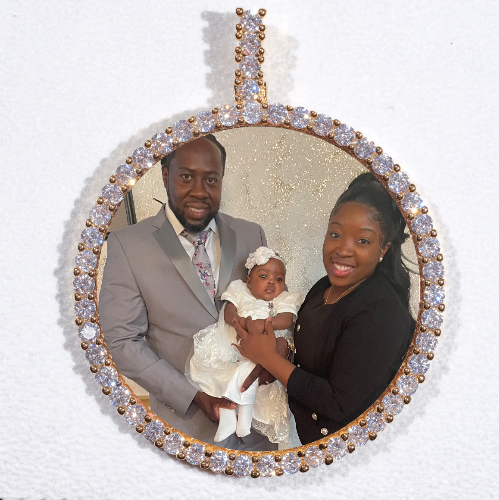 LARGE 3D CIRCLE CUSTOM PICTURE PENDANT