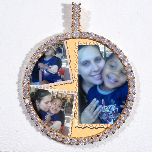 LARGE 3D CIRCLE CUSTOM PICTURE PENDANT