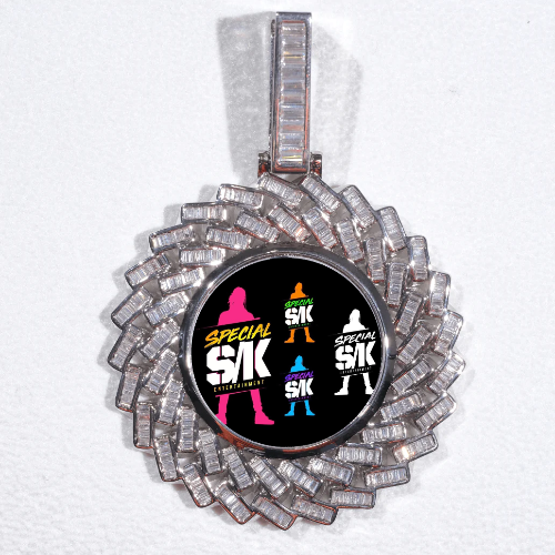 Large 3D Baguette Custom Picture Pendant