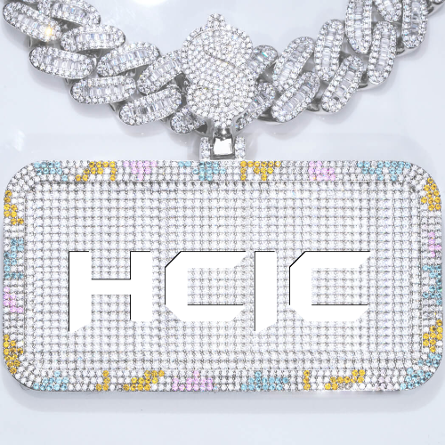 CUSTOM LETTER NECKLACE 3D COLORFUL SQUARE