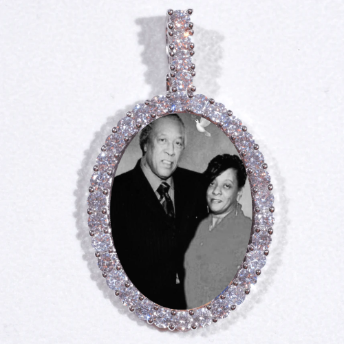 Large 3D Oval Custom Picture Pendant
