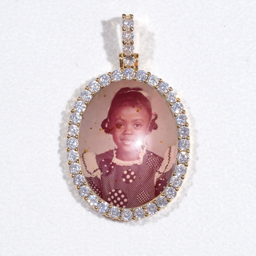 3D Oval Custom Picture Pendant
