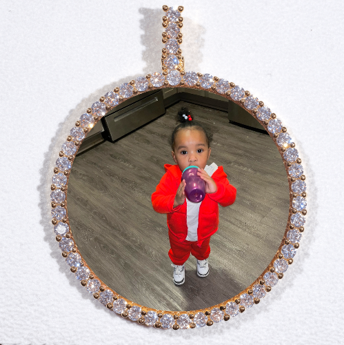 LARGE 3D CIRCLE CUSTOM PICTURE PENDANT