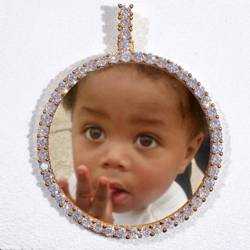 LARGE 3D CIRCLE CUSTOM PICTURE PENDANT