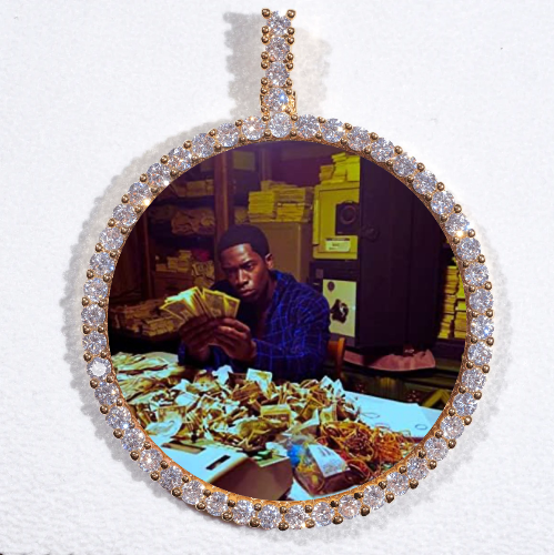 LARGE 3D CIRCLE CUSTOM PICTURE PENDANT