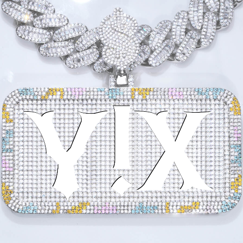 CUSTOM LETTER NECKLACE 3D COLORFUL SQUARE