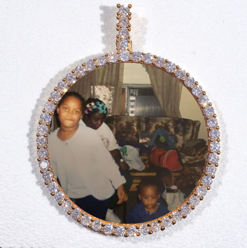 LARGE 3D CIRCLE CUSTOM PICTURE PENDANT