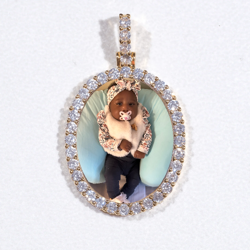 3D Oval Custom Picture Pendant