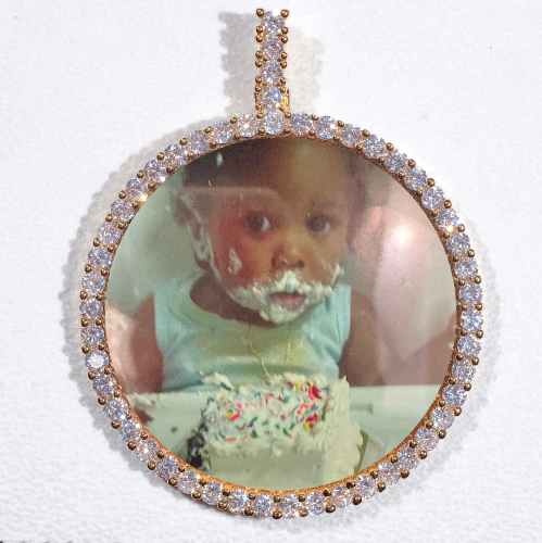 LARGE 3D CIRCLE CUSTOM PICTURE PENDANT