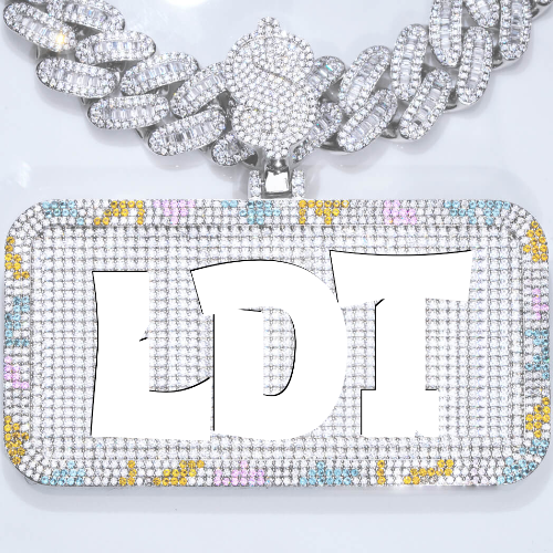 CUSTOM LETTER NECKLACE 3D COLORFUL SQUARE