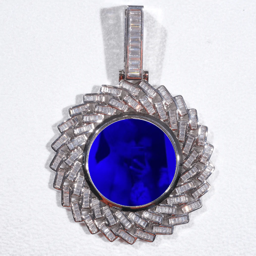 Large 3D Baguette Custom Picture Pendant