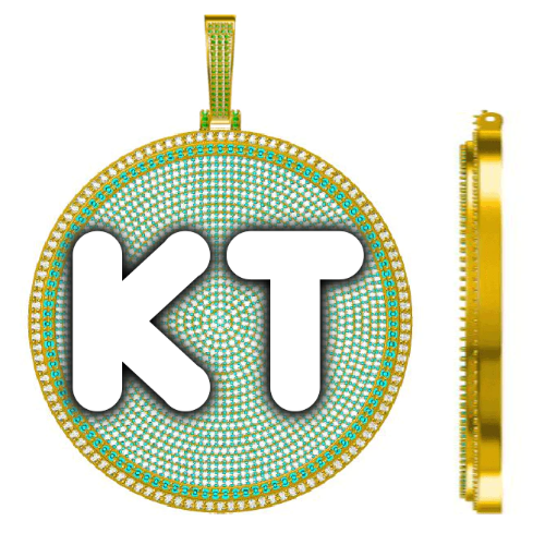 CUSTOM LETTER NECKLACE 3D BIG DISC