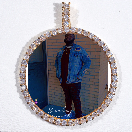 LARGE 3D CIRCLE CUSTOM PICTURE PENDANT