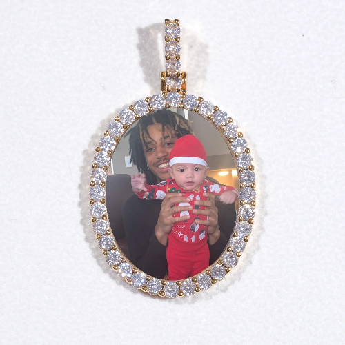 3D Oval Custom Picture Pendant