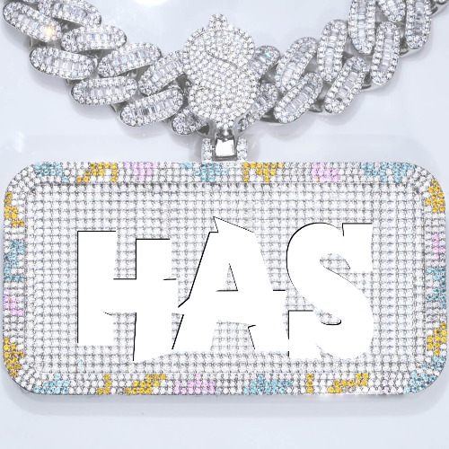 CUSTOM LETTER NECKLACE 3D COLORFUL SQUARE