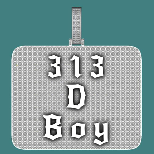 CUSTOM LETTER NECKLACE 3D BIG SQUARE
