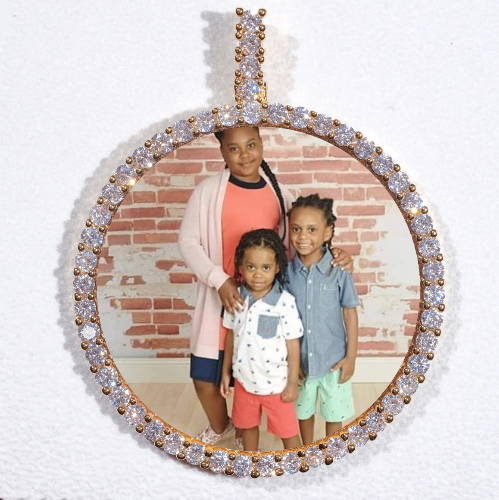 LARGE 3D CIRCLE CUSTOM PICTURE PENDANT