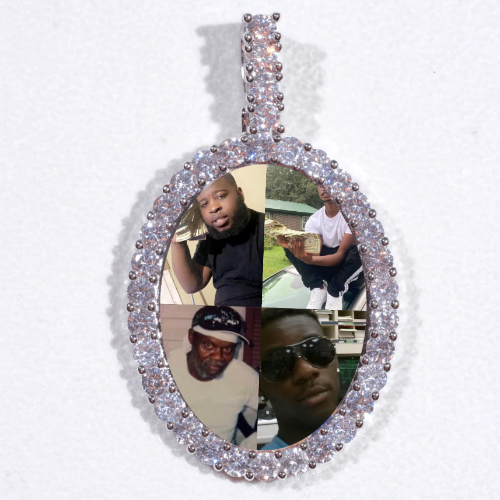 Large 3D Oval Custom Picture Pendant