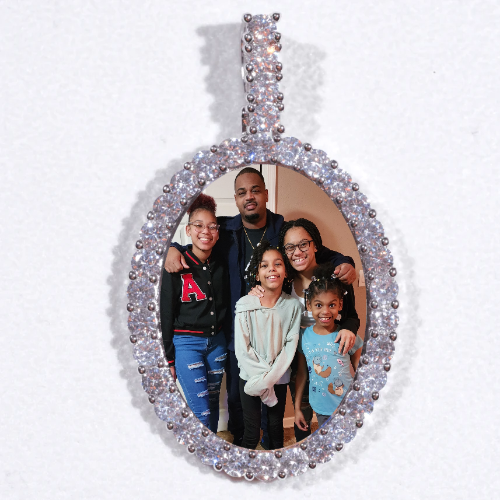 Large 3D Oval Custom Picture Pendant