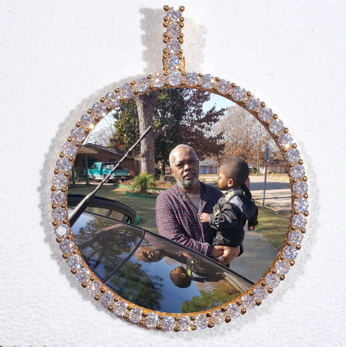 LARGE 3D CIRCLE CUSTOM PICTURE PENDANT