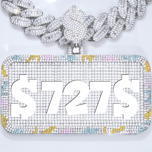 CUSTOM LETTER NECKLACE 3D COLORFUL SQUARE
