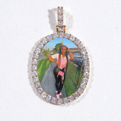 3D Oval Custom Picture Pendant