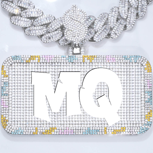 CUSTOM LETTER NECKLACE 3D COLORFUL SQUARE