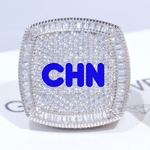 CUSTOM LETTER 3D ICED RING