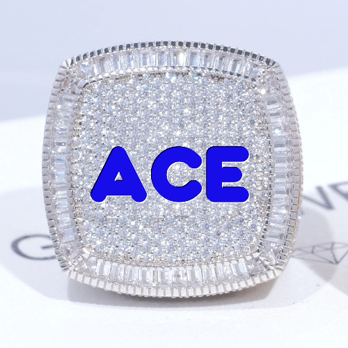 CUSTOM LETTER 3D ICED RING