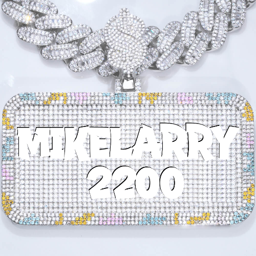 CUSTOM LETTER NECKLACE 3D COLORFUL SQUARE