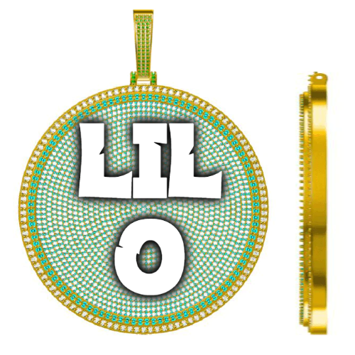 CUSTOM LETTER NECKLACE 3D BIG DISC