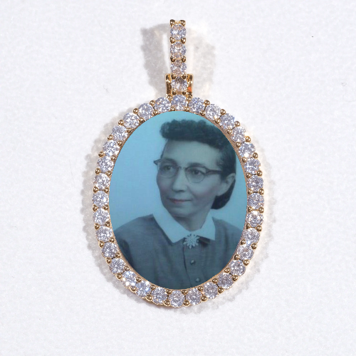 3D Oval Custom Picture Pendant