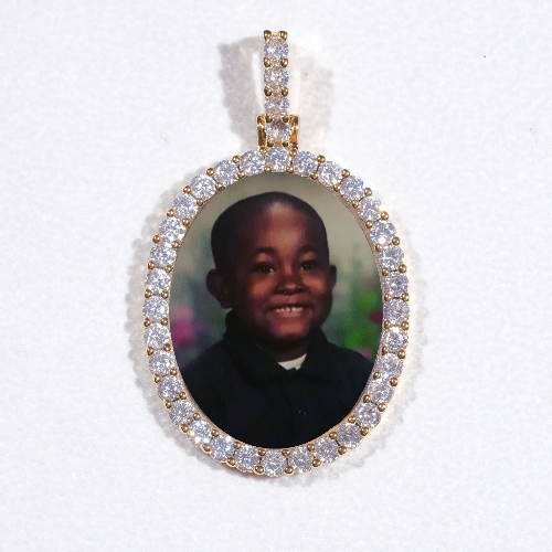 3D Oval Custom Picture Pendant