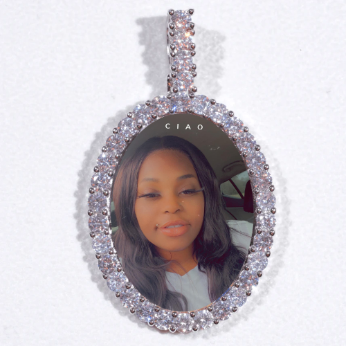 Large 3D Oval Custom Picture Pendant