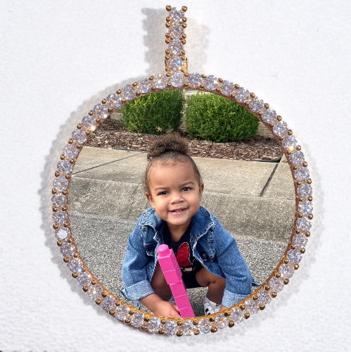 LARGE 3D CIRCLE CUSTOM PICTURE PENDANT