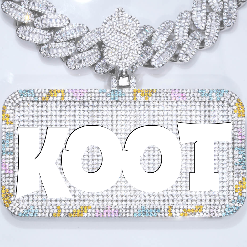 CUSTOM LETTER NECKLACE 3D COLORFUL SQUARE